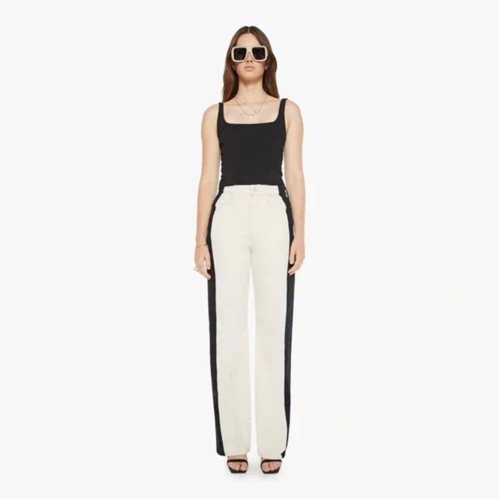 MOTHER Black and White Women Jeans